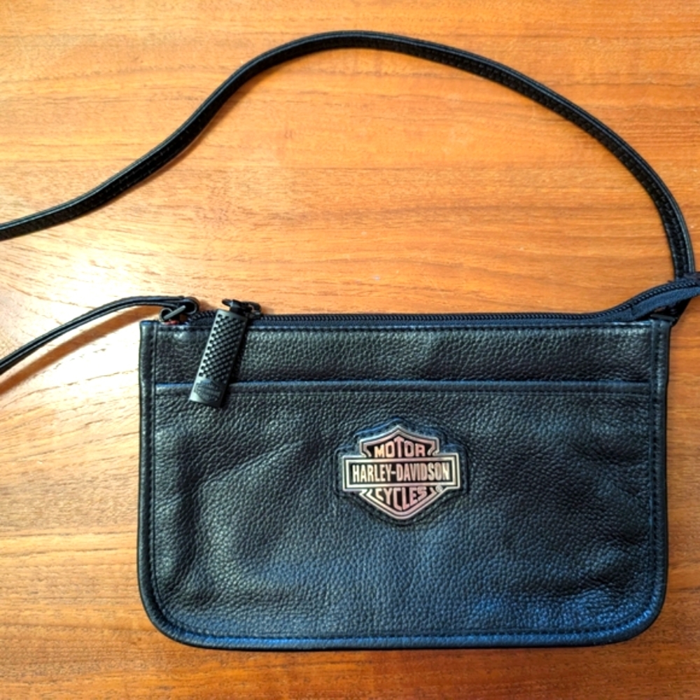 Vintage Harley-Davidson Black Leather Purse